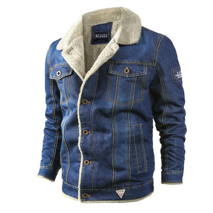 Men's Sherpa Fleece Lined Denim Jacket Warm Winter Cowboy Jacket