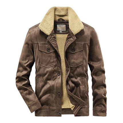 Men's Fleece Sherpa Lined Jacket Warm Thickened Winter Coats