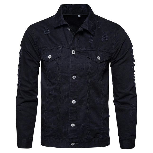 Men Casual Button Front Slim Fit Cotton Denim Jacket Coat Outerwear