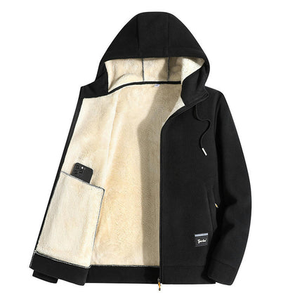 Men's Winter Warm Sport Warm Fleece Hooded Outdoor Jacket Coats