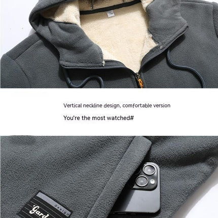 Men's Winter Warm Sport Warm Fleece Hooded Outdoor Jacket Coats