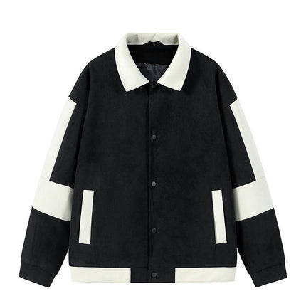 Men's Varsity Jacket Color Block Long Sleeve Baseball Jacket Coat