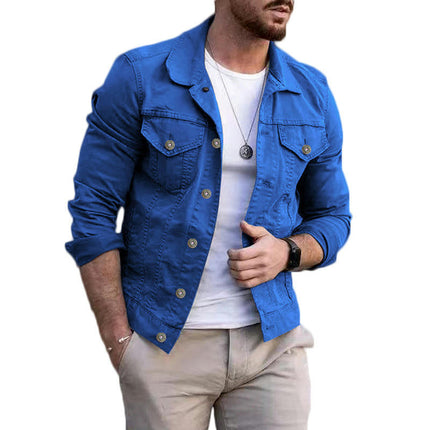 Men's Casual Classic Denim Jacket Slim Fit Fashion Jean Coat