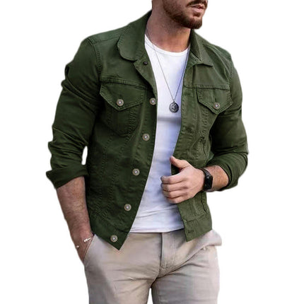 Men's Casual Classic Denim Jacket Slim Fit Fashion Jean Coat