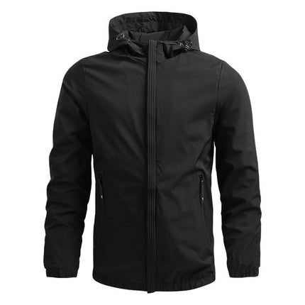 Men's Lightweight Zip Waterproof Windbreaker Jacket Hooded Jacket