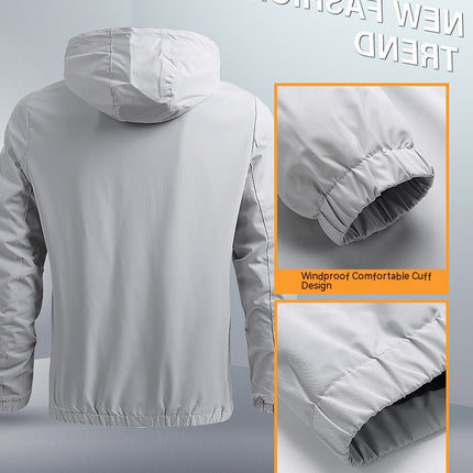 Men's Lightweight Zip Waterproof Windbreaker Jacket Hooded Jacket