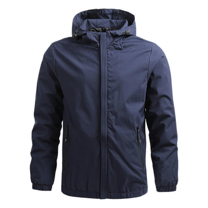 Men's Lightweight Zip Waterproof Windbreaker Jacket Hooded Jacket