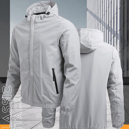 Men's Lightweight Zip Waterproof Windbreaker Jacket Hooded Jacket