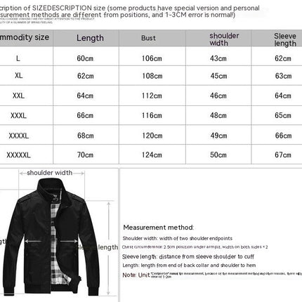 Men's Lightweight Full Zip Jacket Outdoor Coat With Zipper Pockets