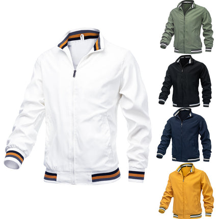 Men's Slim Fit Lightweight Jacket Zip-up Long Sleeve Jacket