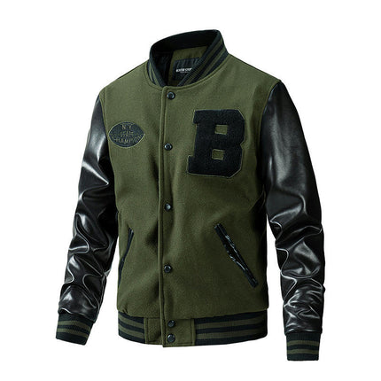 Men's Varsity Jacket Embroidered Bomber Jacket Casual Baseball Jackets