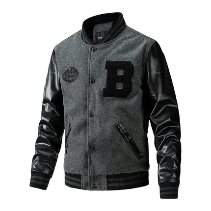 Men's Varsity Jacket Embroidered Bomber Jacket Casual Baseball Jackets