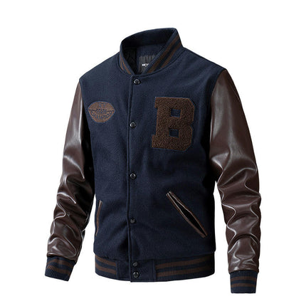 Men's Varsity Jacket Embroidered Bomber Jacket Casual Baseball Jackets