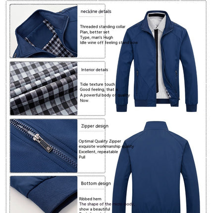 Men's Jacket Slim Fit Lightweight Casual Windproof Jacket Coat