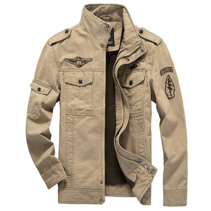 Men's Cotton Lightweight Jacket Military Jacket Casual Coat