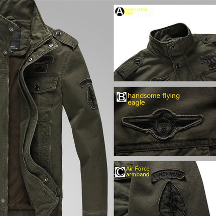 Men's Cotton Lightweight Jacket Military Jacket Casual Coat