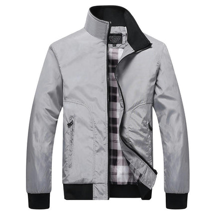 Men's Lightweight Jacket Casual Spring Fall Windbreaker Zip Up Coat With Pocket