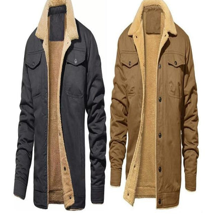 Men's Cotton Jackets Winter Fleece Lined Casual Warm Jacket