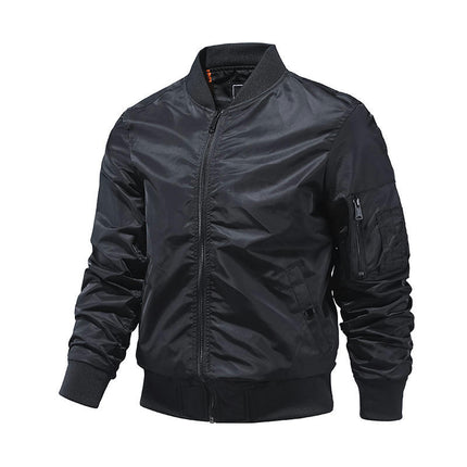 Men's Lightweight Bomber Jacket Windbreaker Softshell Jacket Short Coat