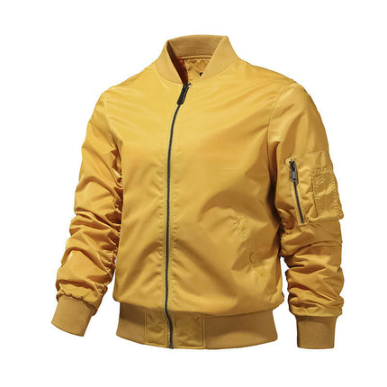 Men's Lightweight Bomber Jacket Windbreaker Softshell Jacket Short Coat