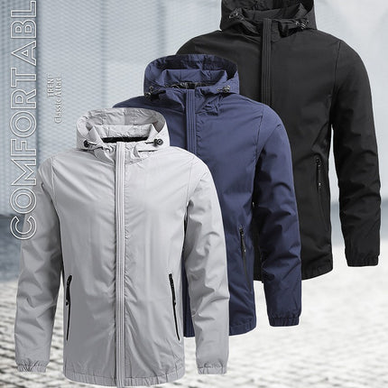 Men's Soft Shell Jacket Waterproof Lightweight Hooded Jacket