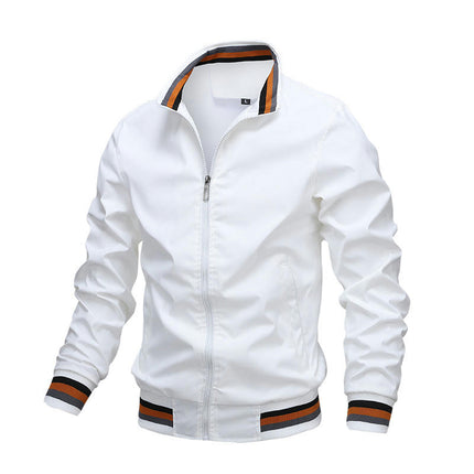 Men's Lightweight Softshell Coat Zipper Long Sleeve Sport Jacket