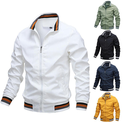 Men's Lightweight Softshell Coat Zipper Long Sleeve Sport Jacket