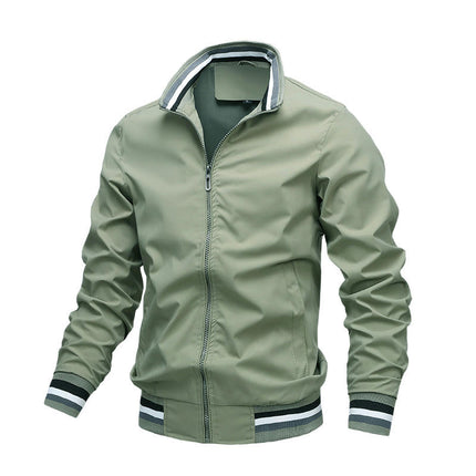 Men's Lightweight Softshell Coat Zipper Long Sleeve Sport Jacket