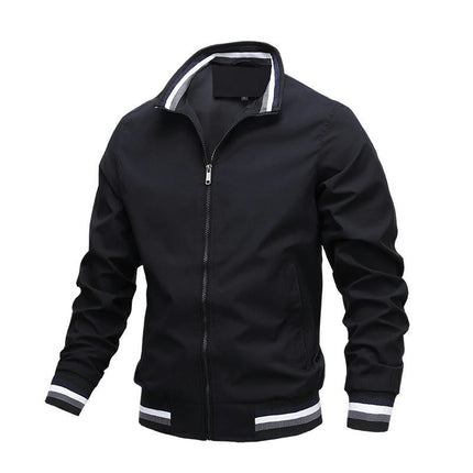 Men's Lightweight Softshell Coat Zipper Long Sleeve Sport Jacket