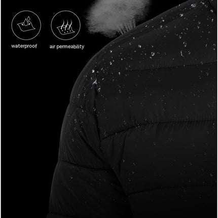 Men's Puffer Jacket with Hood Lightweight Windproof Water-Resistant Winter Down Jacket