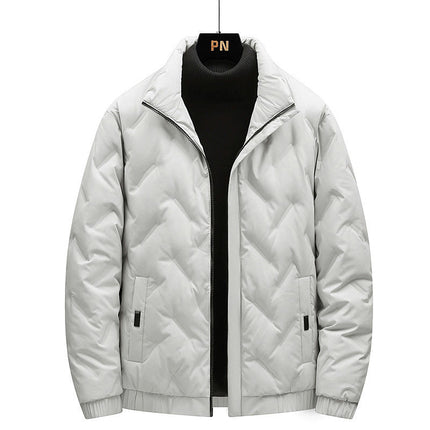 Men Puffer Jacket Winter Coats Long Sleeve Zip Up Down Jackets