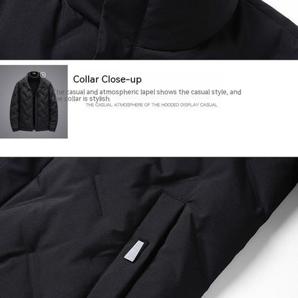 Men Puffer Jacket Winter Coats Long Sleeve Zip Up Down Jackets