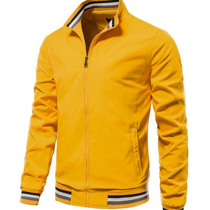 Men's Lightweight Jacket Casual Spring and Autumn Season Windbreaker Zipper Jacket with Pockets