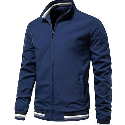 Men's Lightweight Jacket Casual Spring and Autumn Season Windbreaker Zipper Jacket with Pockets