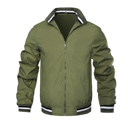 Men's Lightweight Jacket Casual Spring and Autumn Season Windbreaker Zipper Jacket with Pockets