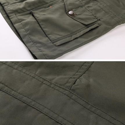 Men's Cotton Lightweight Pockets Zip Stand Collar Military Jackets Windbreaker