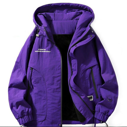 Men's Winter Jacket Waterproof Snow Coats Fleece Lining Jacket Warm with Hooded