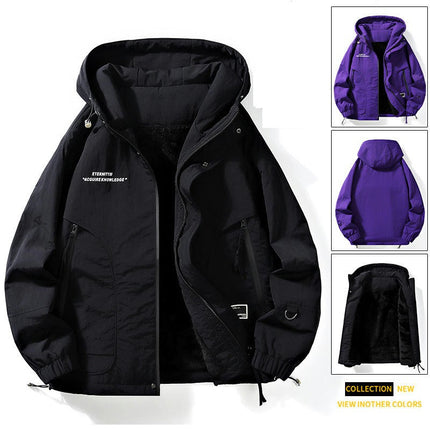 Men's Winter Jacket Waterproof Snow Coats Fleece Lining Jacket Warm with Hooded