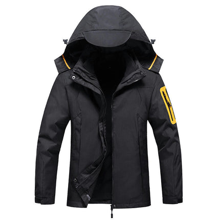 Men's 3 in 1 Winter Ski Jacket Warm Fleece Liner Jacket Waterproof Snow Coat & Hood