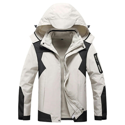 Men's 3 in 1 Winter Ski Jacket Warm Fleece Liner Jacket Waterproof Snow Coat & Hood