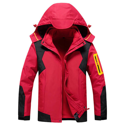 Men's 3 in 1 Winter Ski Jacket Warm Fleece Liner Jacket Waterproof Snow Coat & Hood