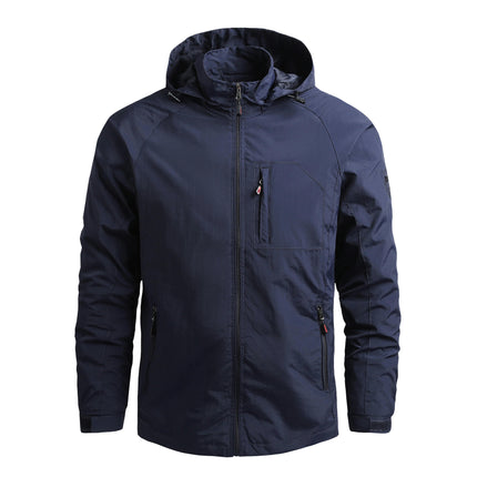 Men's Jacket Waterproof Windbreaker Hood Lightweight Jacket