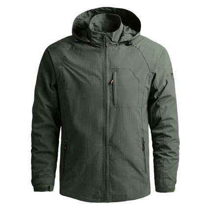 Men's Jacket Waterproof Windbreaker Hood Lightweight Jacket