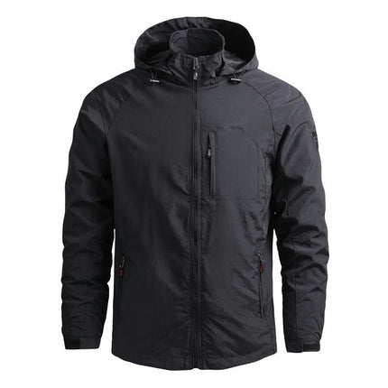 Men's Jacket Waterproof Windbreaker Hood Lightweight Jacket