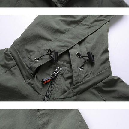 Men's Jacket Waterproof Windbreaker Hood Lightweight Jacket