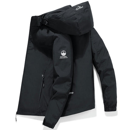 Men's Softshell Jacket With Removable Hood,  Water Repellent Outdoor Coat