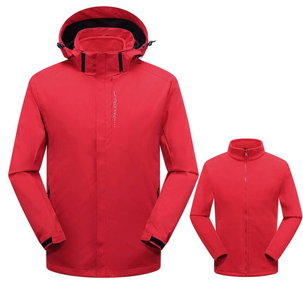 Men's Women's Ski Jacket 3 in 1 Waterproof Winter Jacket Warm Snow Jacket Hooded Windproof Coat