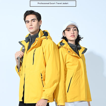 Men's Women's 3 in 1 Winter Ski Jacket Warm Fleece Liner Jacket Waterproof Snow Coat & Hood