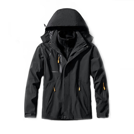 Men’s Ski Jacket 3 in 1 Waterproof Winter Jacket Snow Jacket Windproof Hooded Warm Fleece Coat