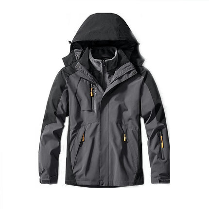 Men’s Ski Jacket 3 in 1 Waterproof Winter Jacket Snow Jacket Windproof Hooded Warm Fleece Coat